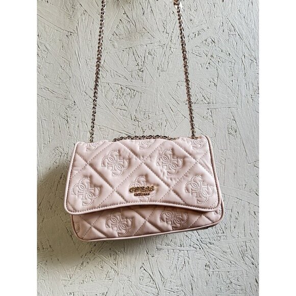 GUESS Marieke faux-leather flap convertible shoulder crossbody bag - Light Pink - Picture 5 of 10